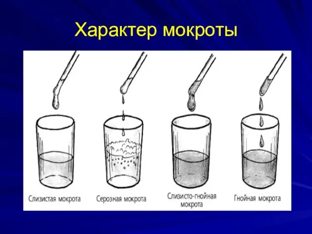 Характер мокроты