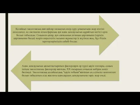 Қолайсыз экологиялық жағдайлар халықтың өмір сүру ұзақтығына әсер ететіні дәлелденді, ал