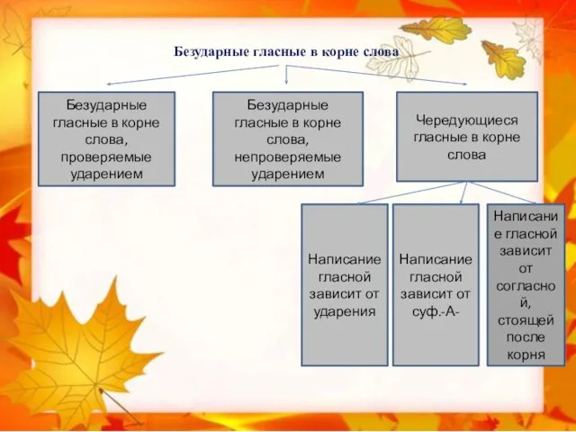 Безударные гласные в корне слова Безударные гласные в корне слова, проверяемые