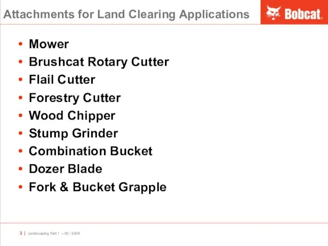 Attachments for Land Clearing Applications Mower Brushcat Rotary Cutter Flail Cutter