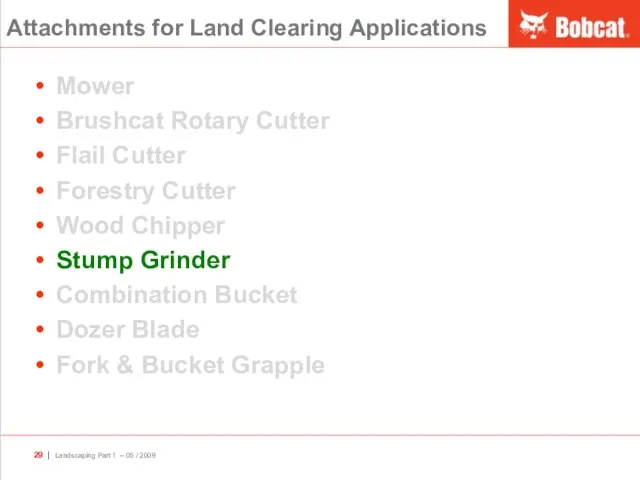 Attachments for Land Clearing Applications Mower Brushcat Rotary Cutter Flail Cutter