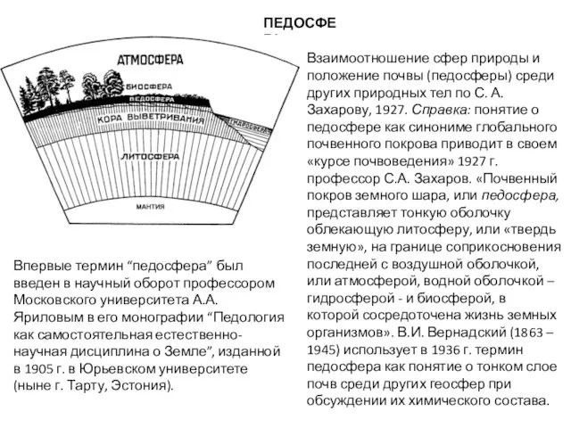 ПЕДОСФЕРА Взаимоотношение сфер природы и положение почвы (педосферы) среди других природных