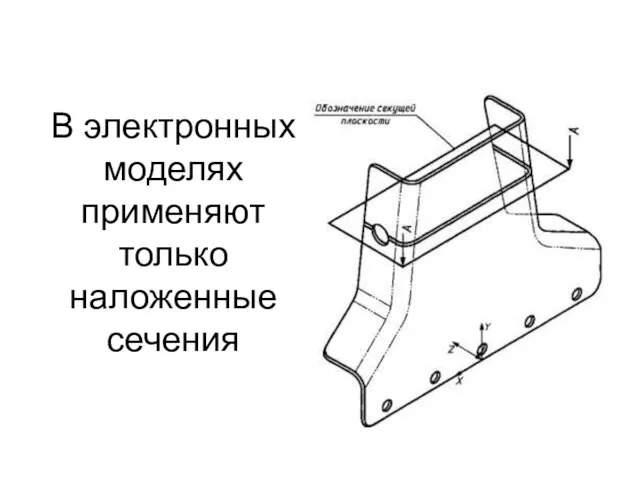 В электронных моделях применяют только наложенные сечения