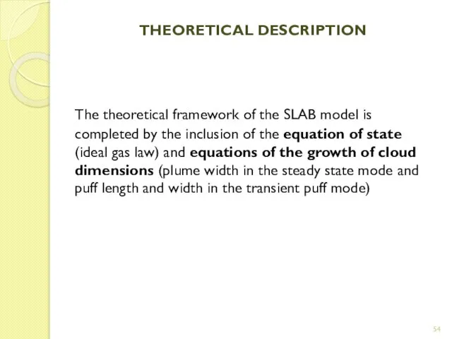 THEORETICAL DESCRIPTION The theoretical framework of the SLAB model is completed