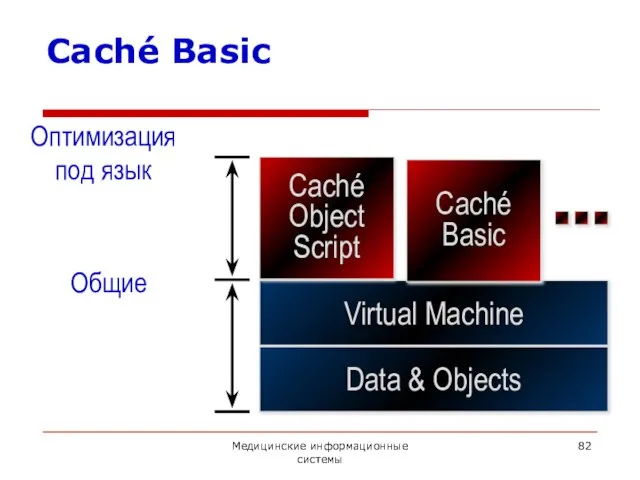 Медицинские информационные системы Caché Basic Caché Object Script Caché Basic Оптимизация под язык Общие