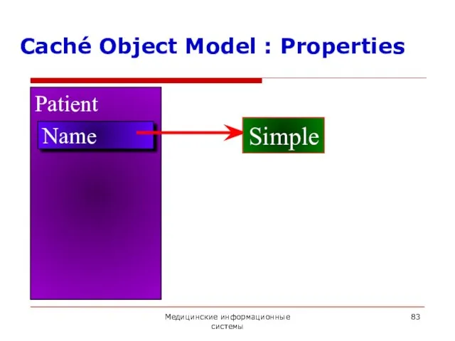 Медицинские информационные системы Caché Object Model : Properties Patient Name Simple