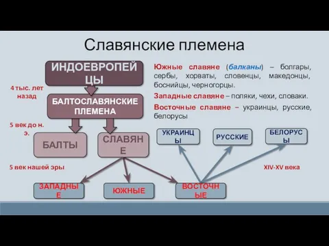 БАЛТЫ Славянские племена БАЛТОСЛАВЯНСКИЕ ПЛЕМЕНА СЛАВЯНЕ ЗАПАДНЫЕ ЮЖНЫЕ УКРАИНЦЫ БЕЛОРУСЫ РУССКИЕ