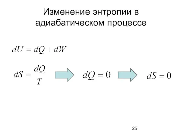 Изменение энтропии в адиабатическом процессе