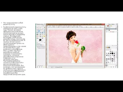 . Что представляет собой редактор Gimp Графический редактор Gimp появился на