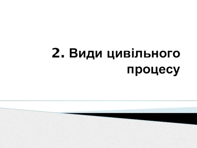 2. Види цивільного процесу