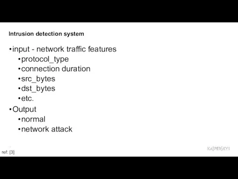Intrusion detection system input - network traffic features protocol_type connection duration