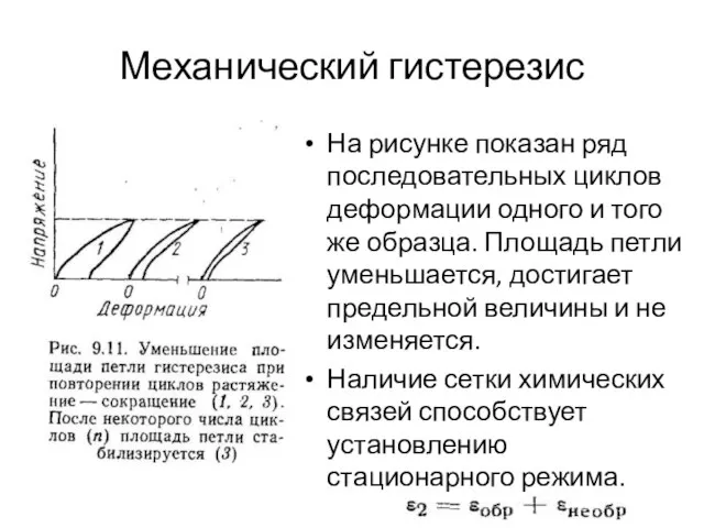 Механический гистерезис На рисунке показан ряд последовательных циклов деформации одного и