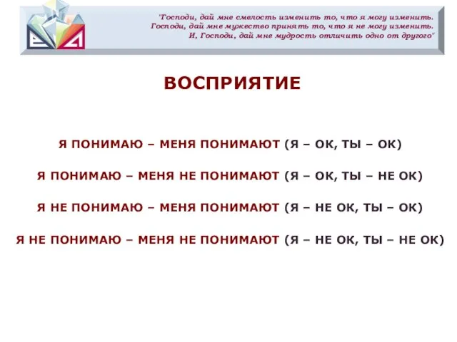 "Господи, дай мне смелость изменить то, что я могу изменить. Господи,