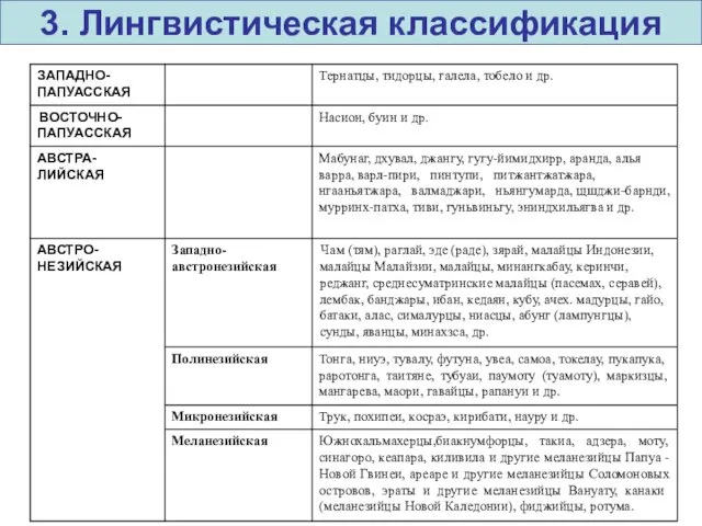 3. Лингвистическая классификация