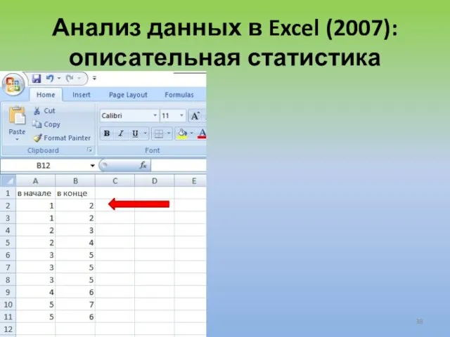 Анализ данных в Excel (2007): описательная статистика