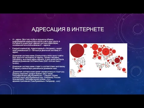 АДРЕСАЦИЯ В ИНТЕРНЕТЕ IP – адрес. Для того чтобы в процессе