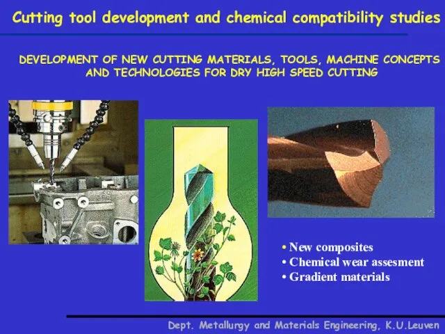 Cutting tool development and chemical compatibility studies DEVELOPMENT OF NEW CUTTING