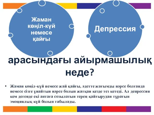 арасындағы айырмашылық неде? Жаман көңіл-күй немесе жай қайғы, әдетте жағымды нәрсе