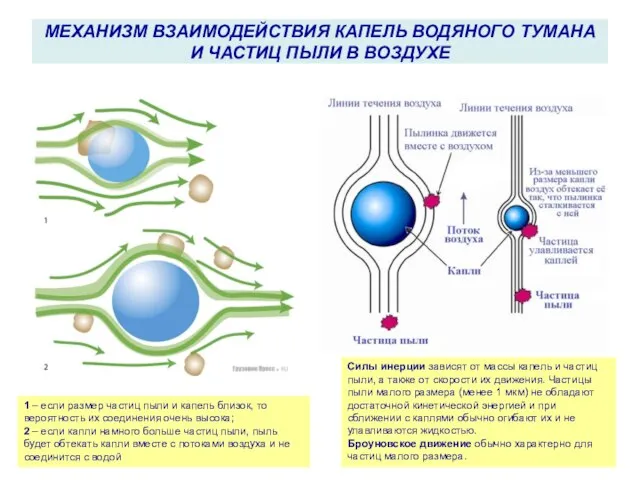 МЕХАНИЗМ ВЗАИМОДЕЙСТВИЯ КАПЕЛЬ ВОДЯНОГО ТУМАНА И ЧАСТИЦ ПЫЛИ В ВОЗДУХЕ 1