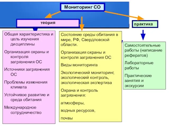 Мониторинг СО теория практика Состояние среды обитания в мире, РФ, Свердловской