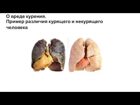 О вреде курения. Пример различия курящего и некурящего человека