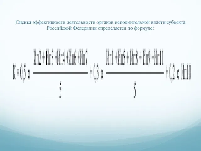 Оценка эффективности деятельности органов исполнительной власти субъекта Российской Федерации определяется по формуле: