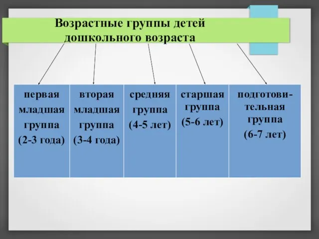 Возрастные группы детей дошкольного возраста