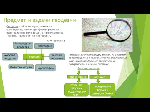 Предмет и задачи геодезии Геодезия изучает фигуру Земли, ее внешнее гравитационное