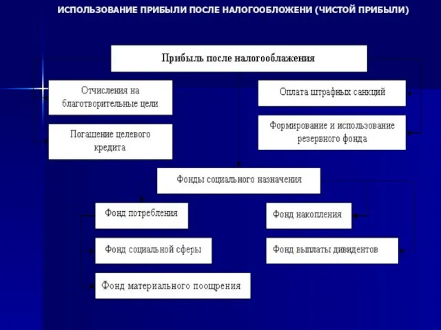 ИСПОЛЬЗОВАНИЕ ПРИБЫЛИ ПОСЛЕ НАЛОГООБЛОЖЕНИ (ЧИСТОЙ ПРИБЫЛИ)