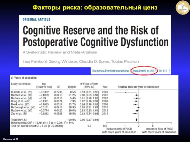 Овезов А.М. Факторы риска: образовательный ценз