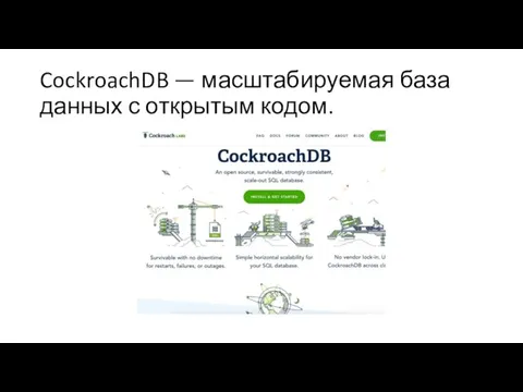 CockroachDB — масштабируемая база данных с открытым кодом.