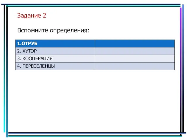 Задание 2 Вспомните определения: