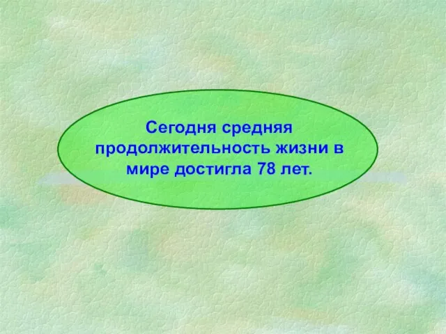 Сегодня средняя продолжительность жизни в мире достигла 78 лет.