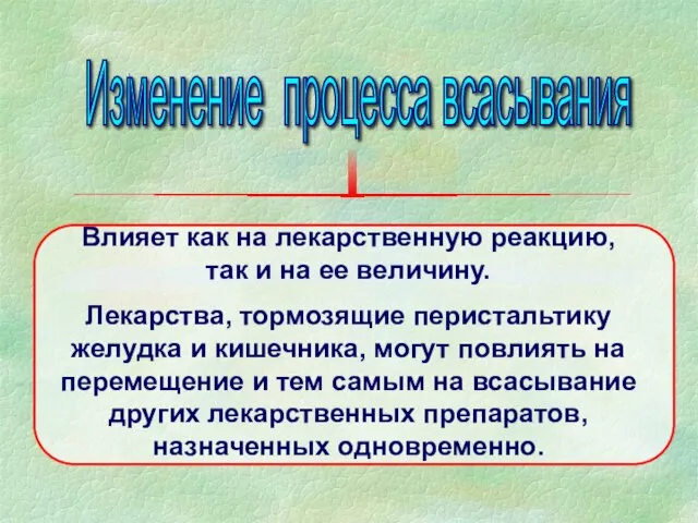 Влияет как на лекарственную реакцию, так и на ее величину. Лекарства,