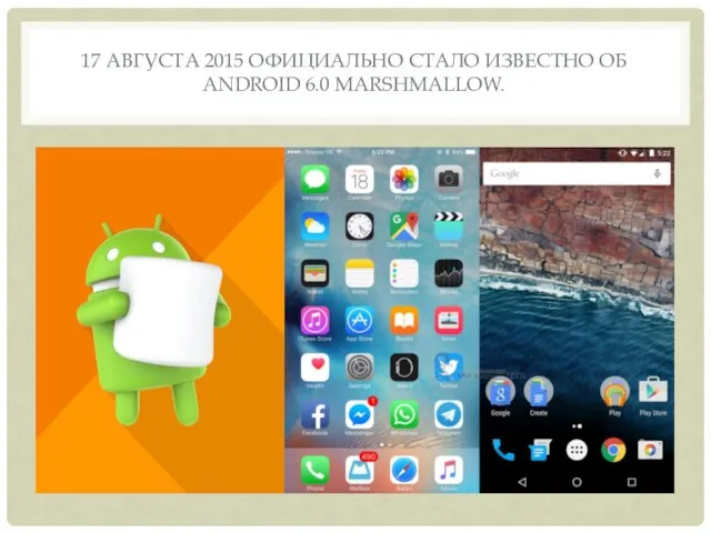 17 АВГУСТА 2015 ОФИЦИАЛЬНО СТАЛО ИЗВЕСТНО ОБ ANDROID 6.0 MARSHMALLOW.