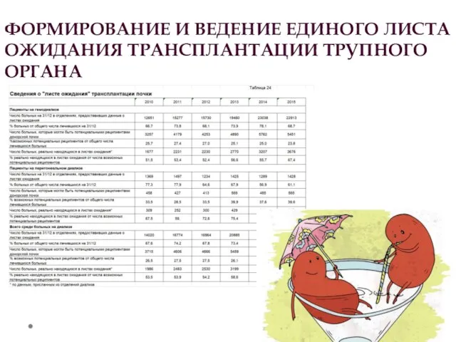 ФОРМИРОВАНИЕ И ВЕДЕНИЕ ЕДИНОГО ЛИСТА ОЖИДАНИЯ ТРАНСПЛАНТАЦИИ ТРУПНОГО ОРГАНА