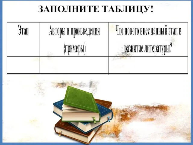 ЗАПОЛНИТЕ ТАБЛИЦУ!