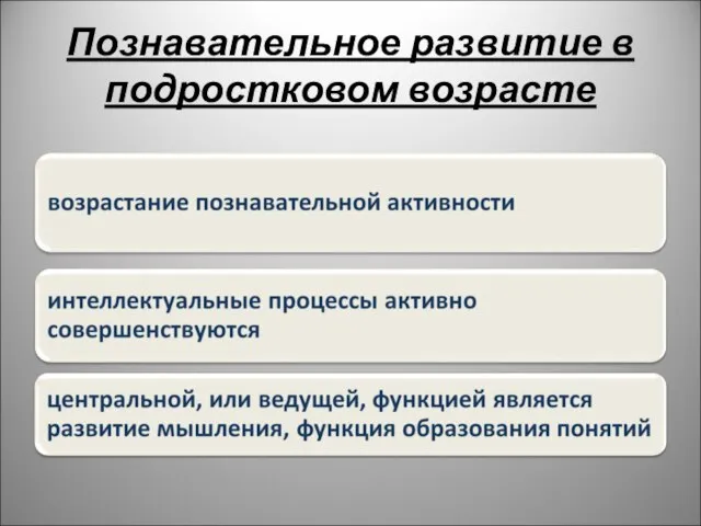 Познавательное развитие в подростковом возрасте