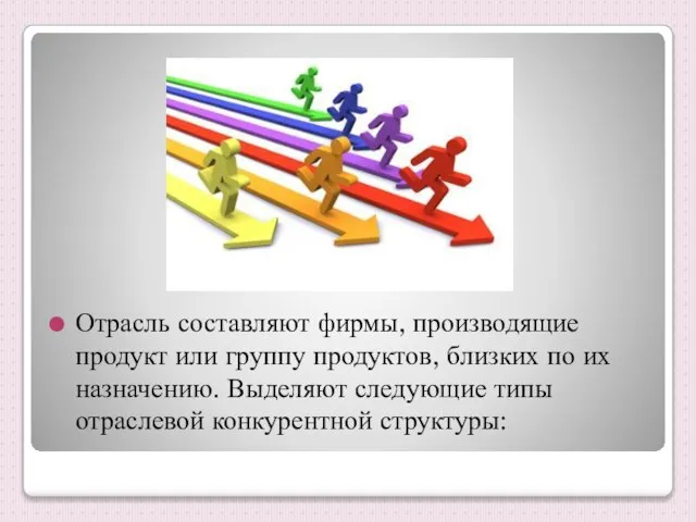 Отрасль составляют фирмы, производящие продукт или группу продуктов, близких по их