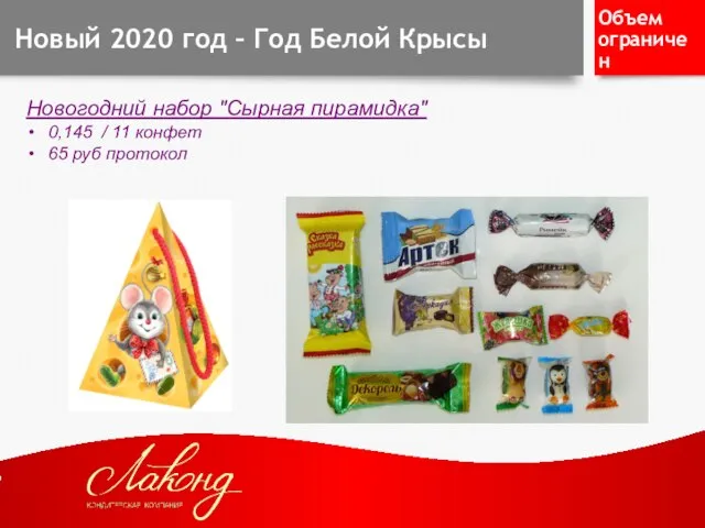 Новый 2020 год – Год Белой Крысы Новогодний набор "Сырная пирамидка"