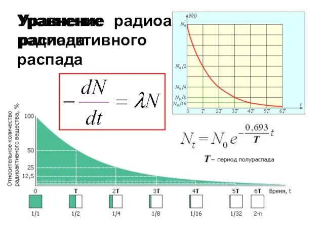 Уравнение радиоактивного распада Уравнение радиоактивного распада