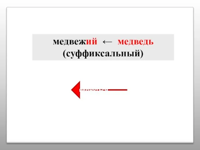 медвежий ← медведь (суффиксальный) вернуться