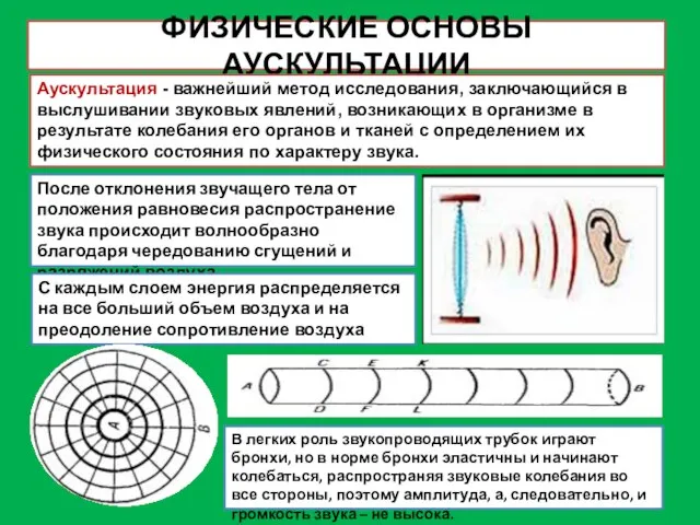 ФИЗИЧЕСКИЕ ОСНОВЫ АУСКУЛЬТАЦИИ Аускультация - важнейший метод исследования, заключающийся в выслушивании