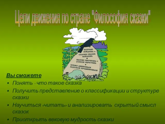 Вы сможете Понять - что такое сказка Получить представление о классификации