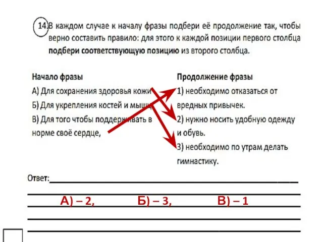 А) – 2, Б) – 3, В) – 1