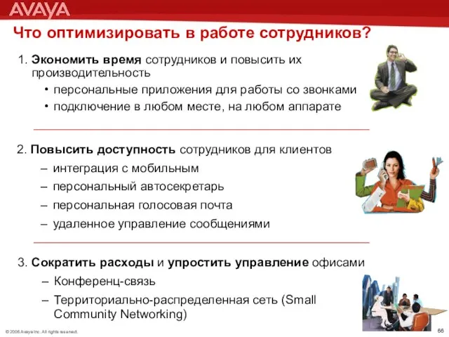 Что оптимизировать в работе сотрудников? 2. Повысить доступность сотрудников для клиентов