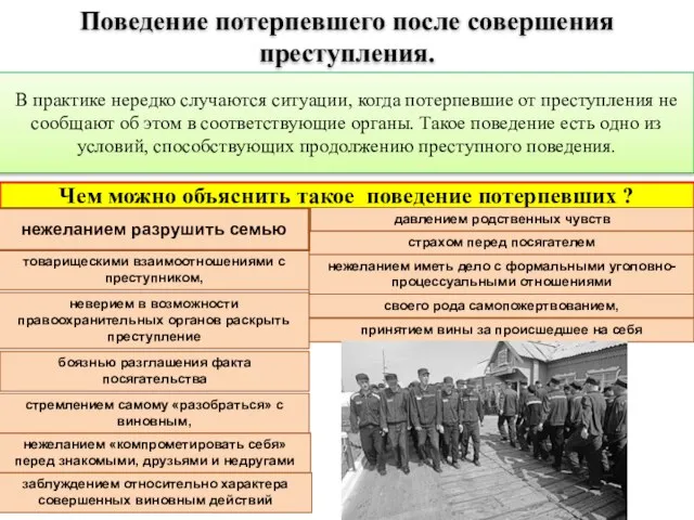 Поведение потерпевшего после совершения преступления. В практике нередко случаются ситуации, когда