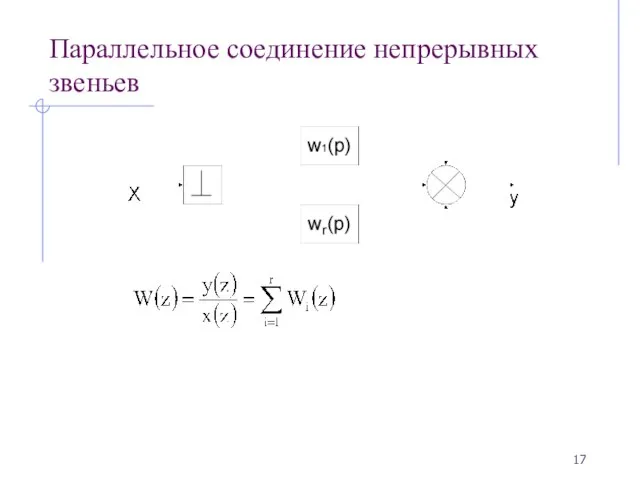 Параллельное соединение непрерывных звеньев