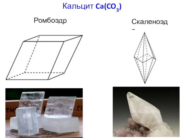 Ромбоэдр Скаленоэдр Кальцит Ca(CO3)