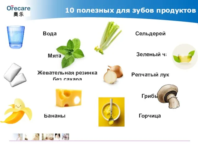 10 полезных для зубов продуктов Вода Мята Жевательная резинка без сахара